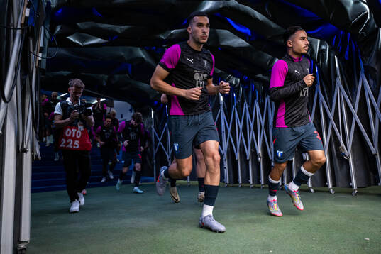 Andrej Djuric and Adrian Skogmar of Malmö FF