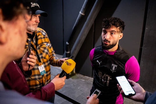 Sead Haksabanovic of Malmö FF is being interview