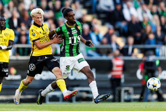 Mjällbys Romeo Leandersson och GAIS Harun Ibrahim