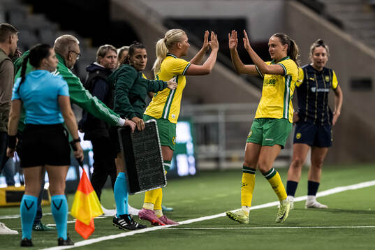 Cathinka Tandberg and Vilde Hasund of Hammarby