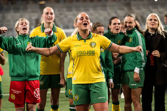 Cathinka Tandberg  of Hammarby celebrates