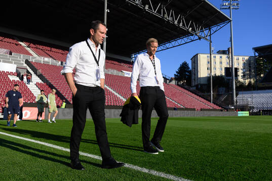 Football manager Martin Ericsson and club manager Marcus