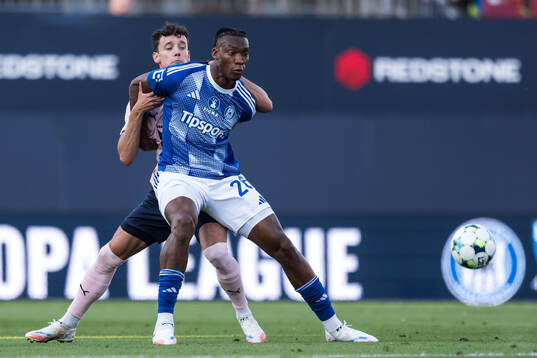 Colin Rösler of Malmö FF and Muhamed Tijani of SK Sigma