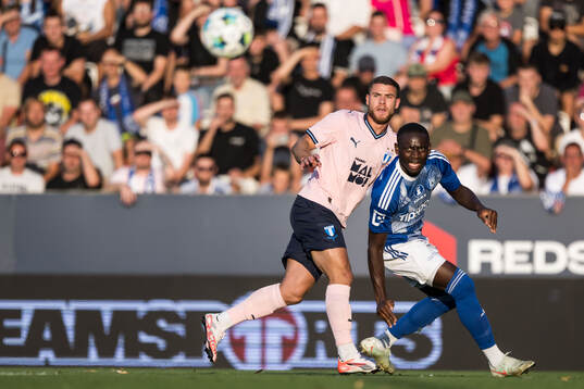 Gabriel Busanello of Malmö FF and Abdoulaye Sylla of SK