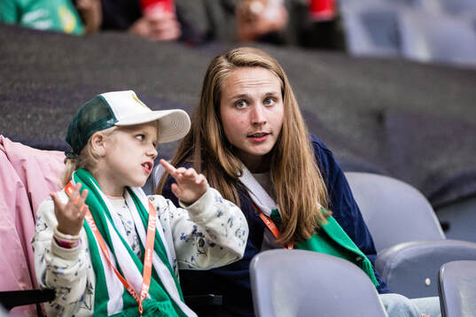Goalkeeper Anna Tamminen of Hammarby in the stands