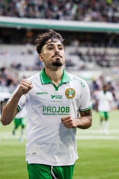 Hammarbys Sebastian Tounekti jublar