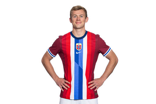 Aune Heggebø of the Norwegian national football team poses