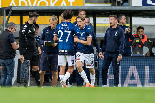 Halmstads Rocco Ascone och Vincent Johansson