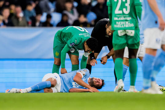 BK Olympics Amir Ayari och Malmö FFs Colin Rösler