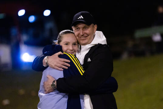 Sveriges Zoe Källström med sin pappa Kim Källström