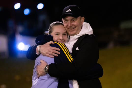 Sveriges Zoe Källström med sin pappa Kim Källström