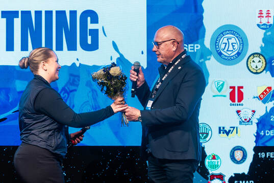 Linn Flennersjö, Leksands IF, och Peter Wiklund, VD