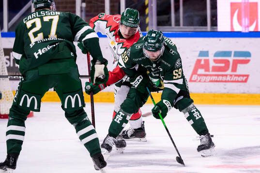 Frölundas Jacob Peterson och Färjestads Linus Johansson