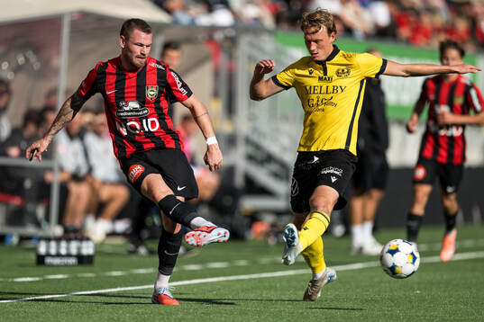 Brommapojkarnas Rasmus Örqvist och Mjällbys Alexander