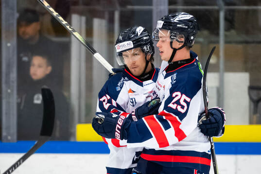 Halmstads Marcus Borgh jublar med Anton Berglund