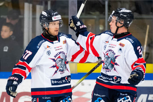 Halmstads Marcus Borgh jublar med Anton Berglund