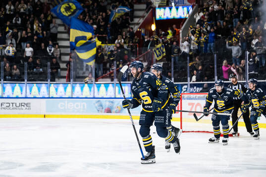 Södertäljes Sebastian Dyk jublar