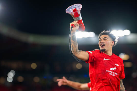 Noah Holm of Brann celebrates