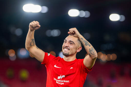 Niklas Castro of Brann celebrates