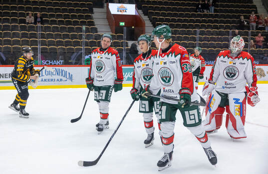 Frölundas Max Lindholm, Ivar Stenberg, Oskar Wahlberg och