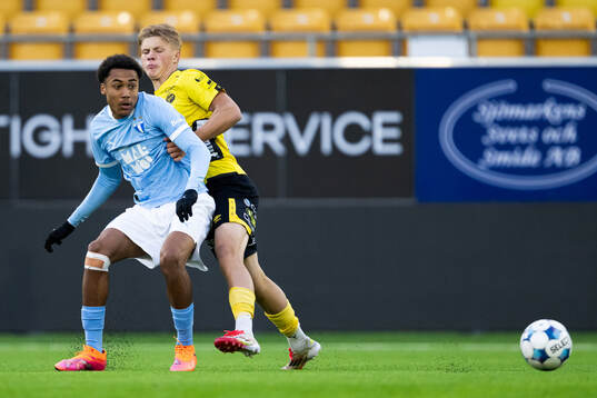 Malmö FFs Theodor Lundbergh och Elfsborgs Konrad Folkesson