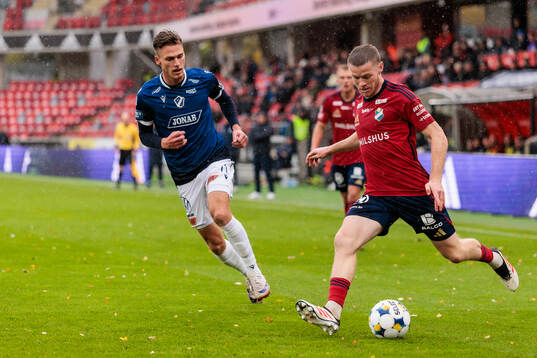 Halmstads Villiam Granath och Östers Daniel Ljung