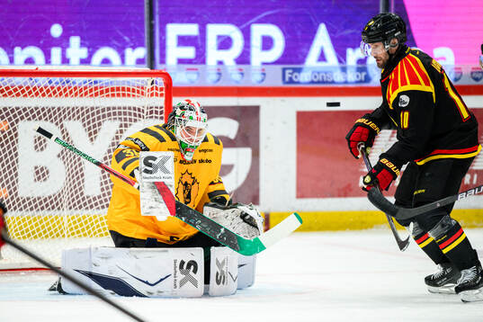 Skellefteås målvakt Strauss Mann och Brynäs Johan Larsson
