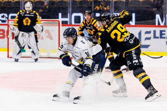 HV71s Linus Lindström och Skellefteås Mikkel Aagaard