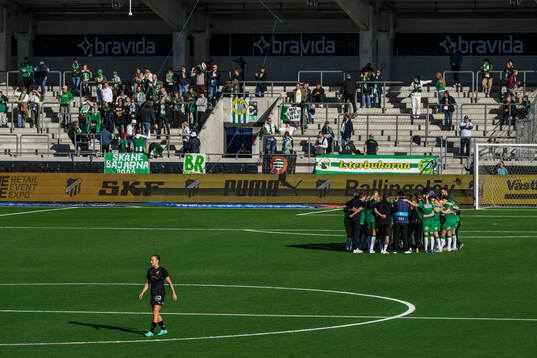 Hammarbys spelare samlas i en ring