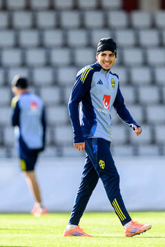 Taha Ayari of the Swedish under-21 national football team