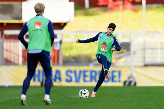 Taha Ayari of the Swedish under-21 national football team