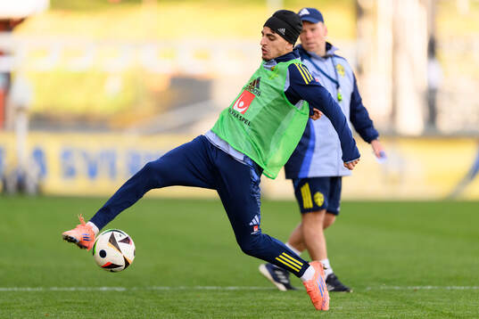 Taha Ayari of the Swedish under-21 national football team