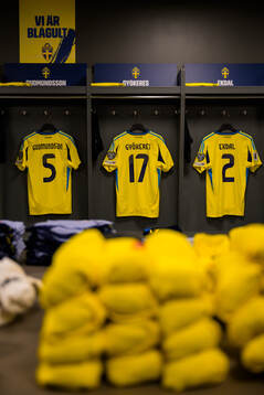 The jerseys of Gabriel Gudmundsson, Viktor Gyökeres and