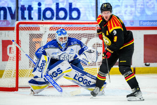Leksands målvakt Jakob Hellsten och Brynäs Nicklas