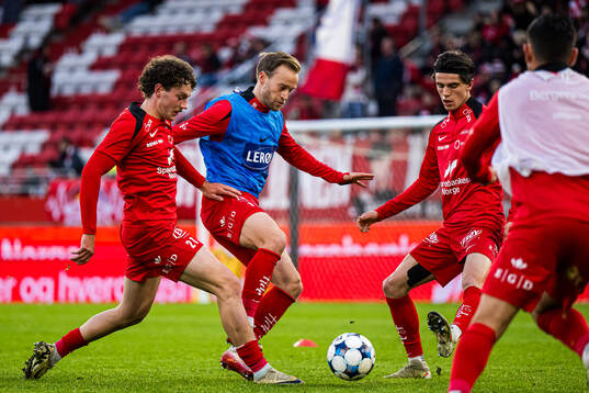Denzel De Roeve, Bård Finne and Ulrik Mathisen of Brann