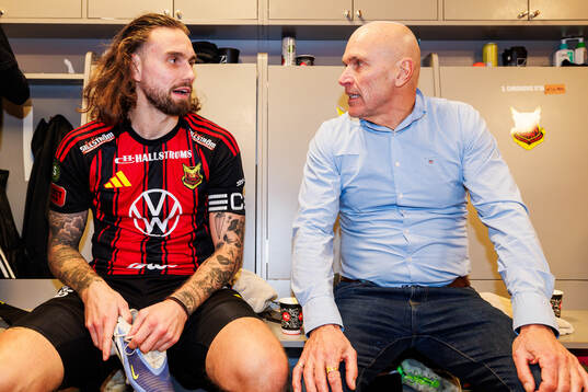 Östersunds Ali Suljic och huvudtränare Tor-Arne Fredheim