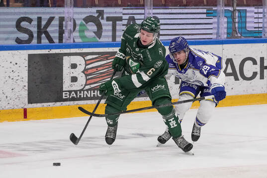 Färjestads Albert Wikman och Leksands Michael Lindqvist