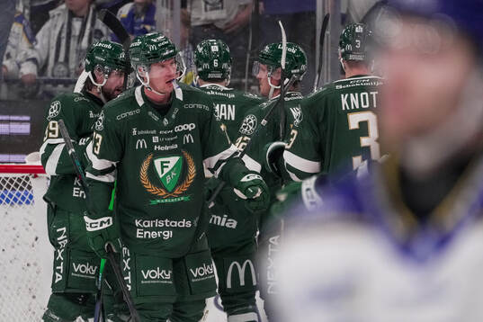 Färjestads spelare jublar