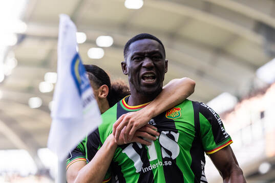 GAIS Amin Boudri och Ibrahim Diabate jublar efetr 1-0