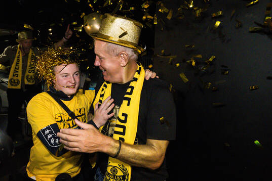 Mjällbys sportchef Hasse Larsson på guldbanketten