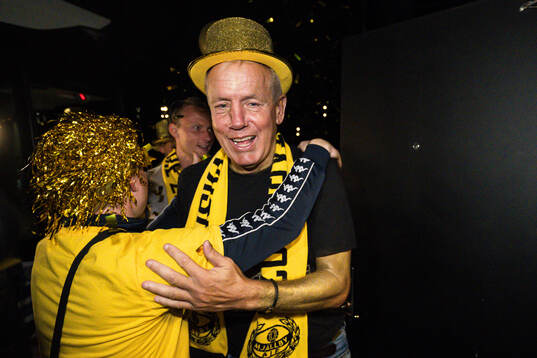 Mjällbys sportchef Hasse Larsson på guldbanketten