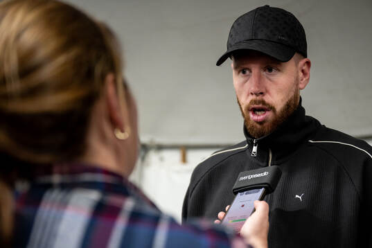 Pontus Jansson of Malmö FF is being interviewed