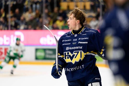 HV71s Lucas Lagerberg reagerar