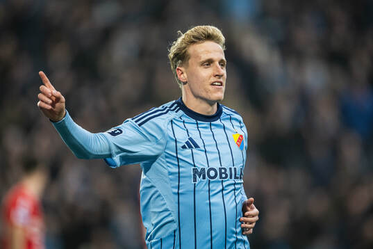 Djurgårdens Jeppe Møldrup Okkels jublar