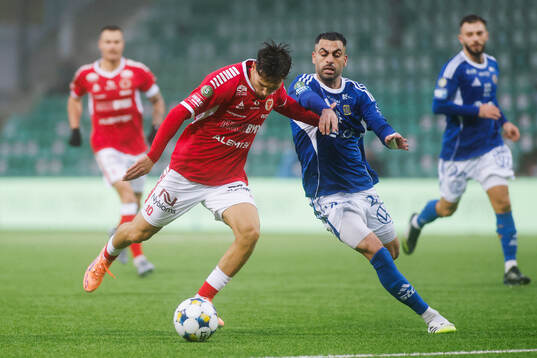 Kalmars Camil Jebara och GIF Sundsvalls Amaro Bahtijar