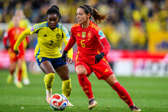 Monica Jusu Bah of Sweden and Aitana Bonmati of Spain