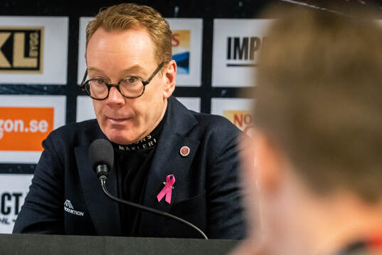 Örebros tränare Niklas Eriksson på presskonferensen