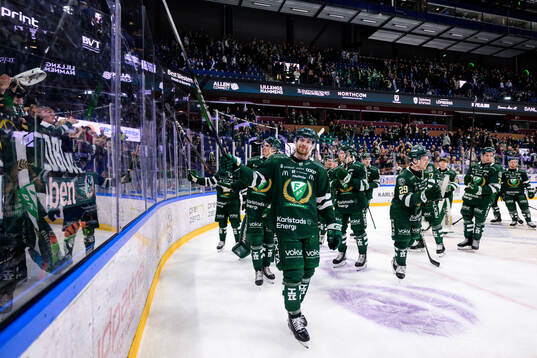 Färjestads spelare jublar