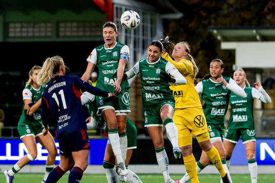 Alingsås målvakt Alexandra Blom och Rosengårds Molly
