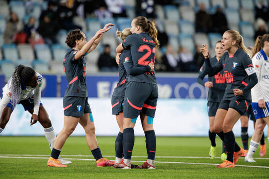 Malmö FFs Sara Kanutte Sørensen Fornes jublar